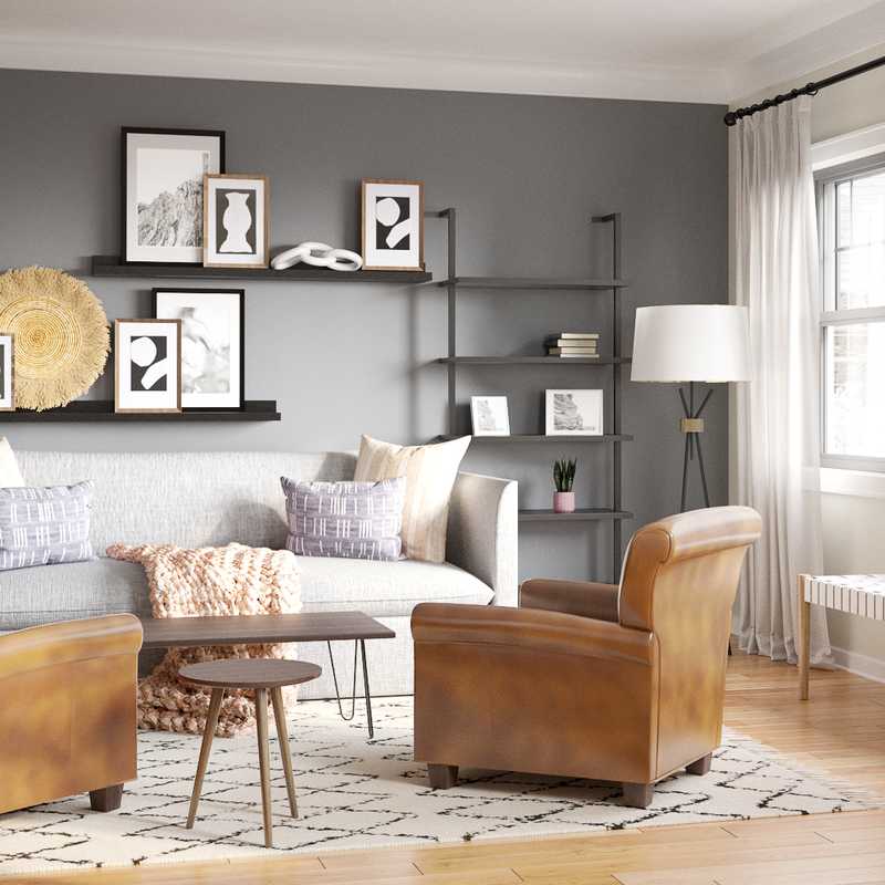 Modern, Bohemian, Transitional, Scandinavian Living Room Design by Havenly Interior Designer Brittany