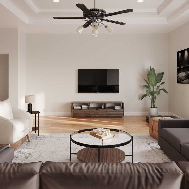 Contemporary, Modern, Industrial Living Room Design by Havenly Interior Designer Daniela