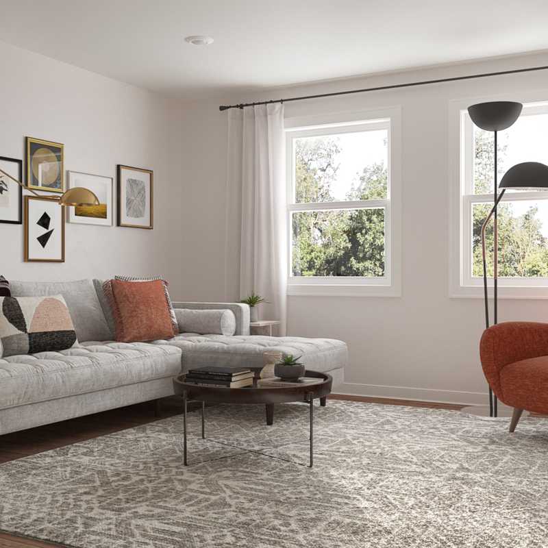 Modern, Midcentury Modern, Minimal, Scandinavian Living Room Design by Havenly Interior Designer Carla