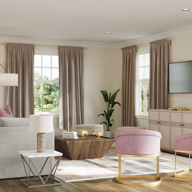 Contemporary, Glam Living Room Design by Havenly Interior Designer Maria