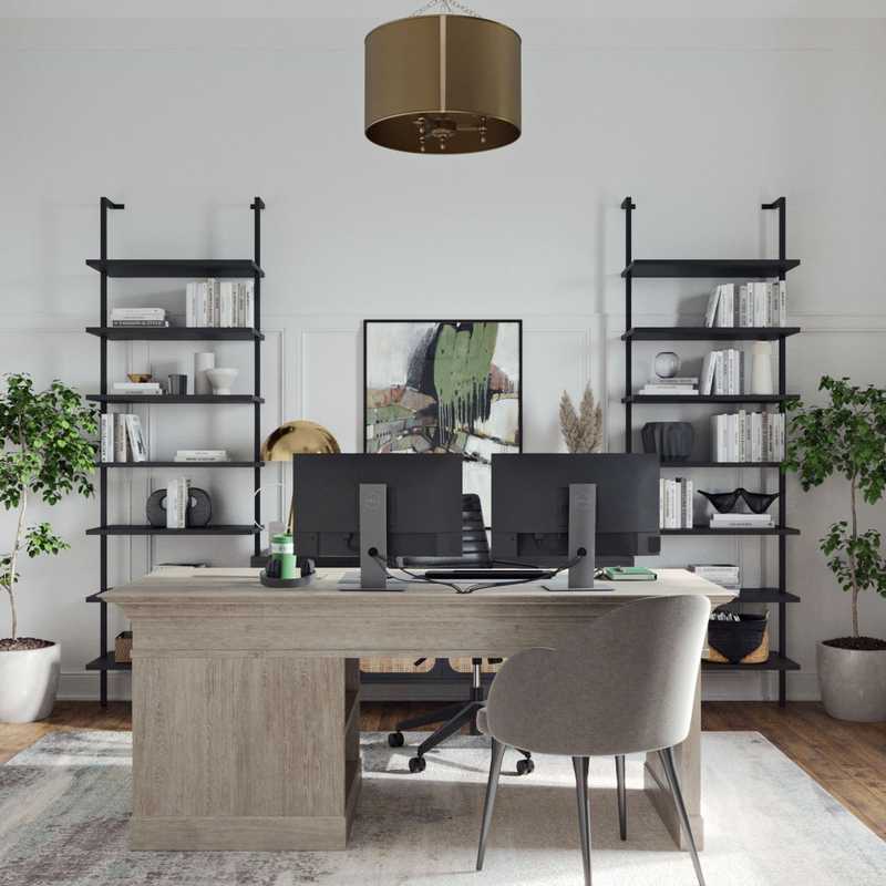Modern, Eclectic, Minimal Office Design by Havenly Interior Designer Marlene