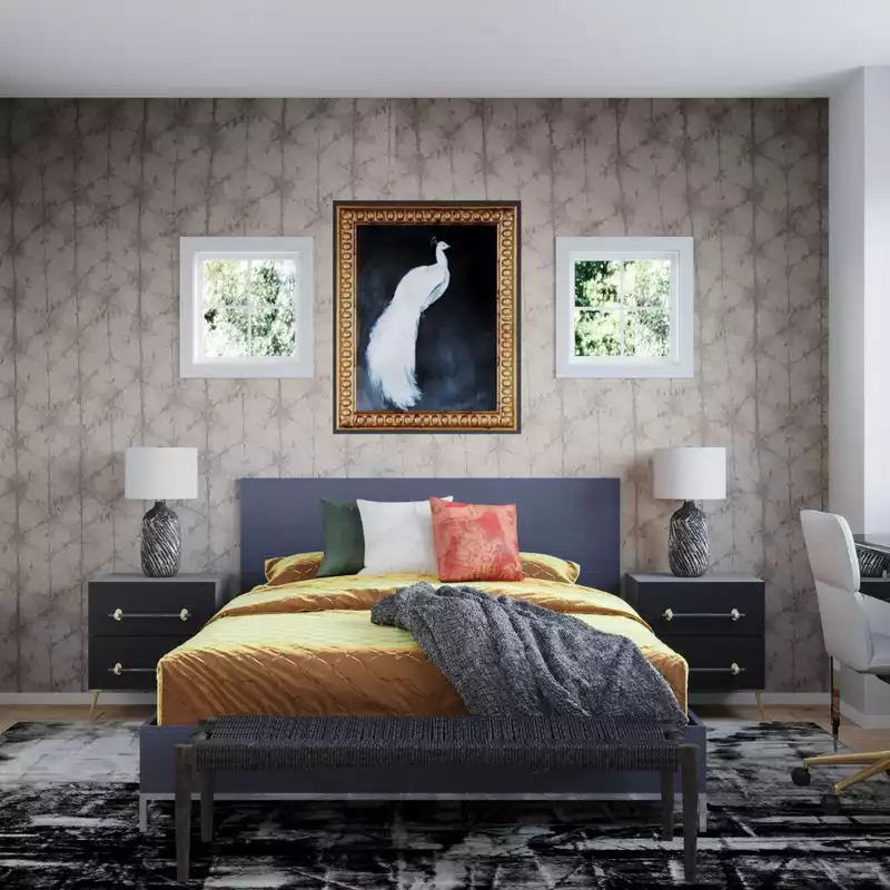 Eclectic Bedroom Design by Havenly Interior Designer Emmanuel