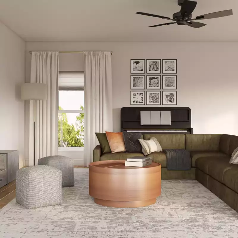 Midcentury Modern, Scandinavian Living Room Design by Havenly Interior Designer Andrea