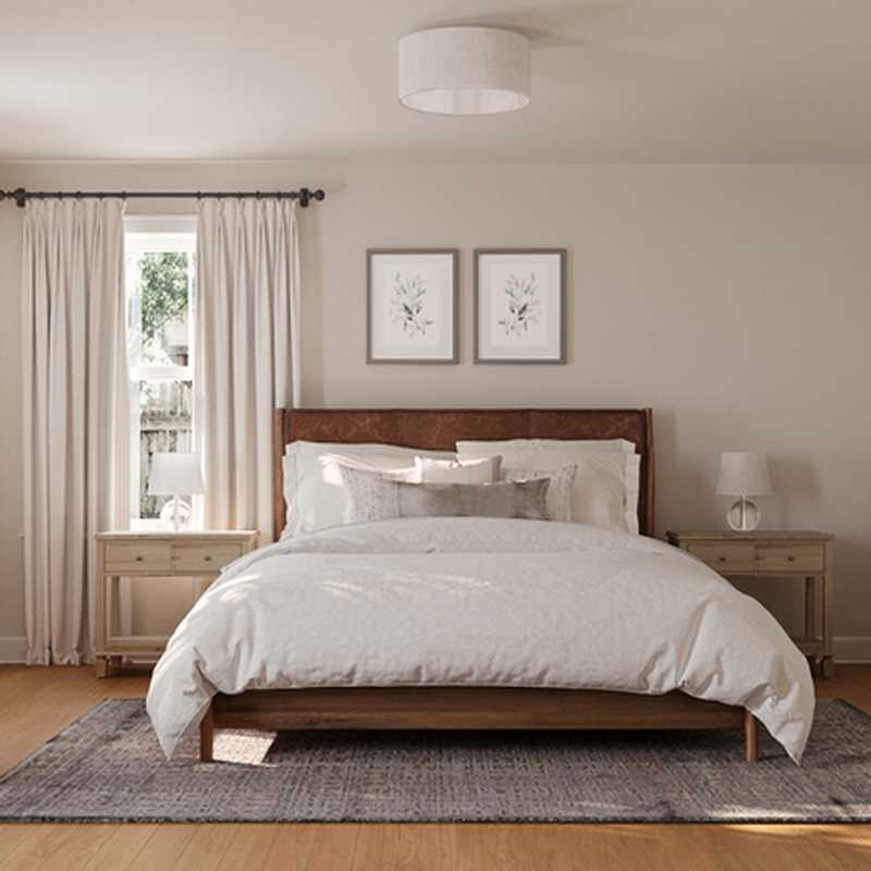 Coastal, Farmhouse Bedroom Design by Havenly Interior Designer Ellis
