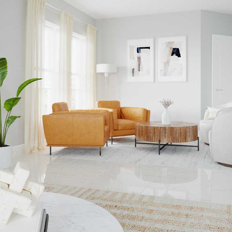 Modern, Midcentury Modern, Minimal Living Room Design by Havenly Interior Designer Briana