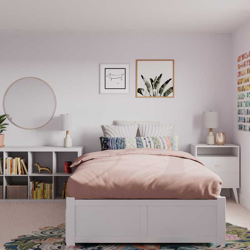 Bohemian, Midcentury Modern Bedroom Design by Havenly Interior Designer Priscila