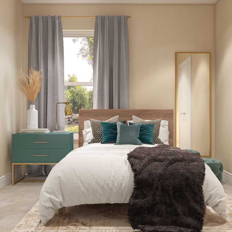 Modern, Classic, Glam, Midcentury Modern Bedroom Design by Havenly Interior Designer Ambar