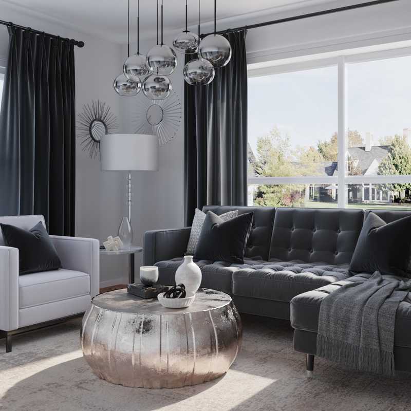 Contemporary, Modern, Glam Living Room Design by Havenly Interior Designer Julia