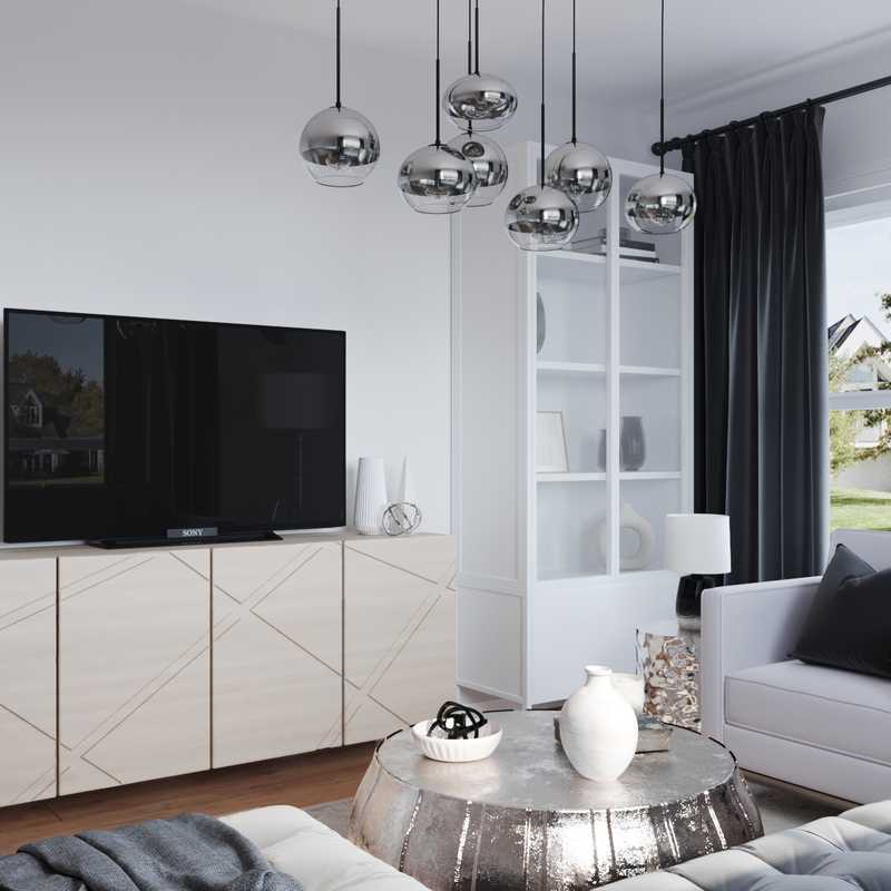 Contemporary, Modern, Glam Living Room Design by Havenly Interior Designer Julia
