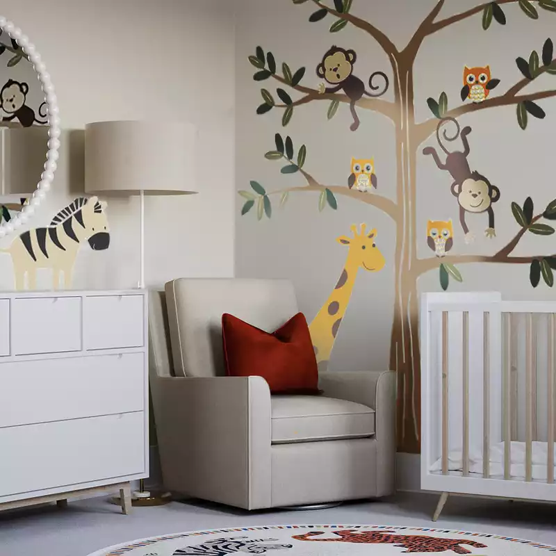 Contemporary, Midcentury Modern Nursery Design by Havenly Interior Designer Abi