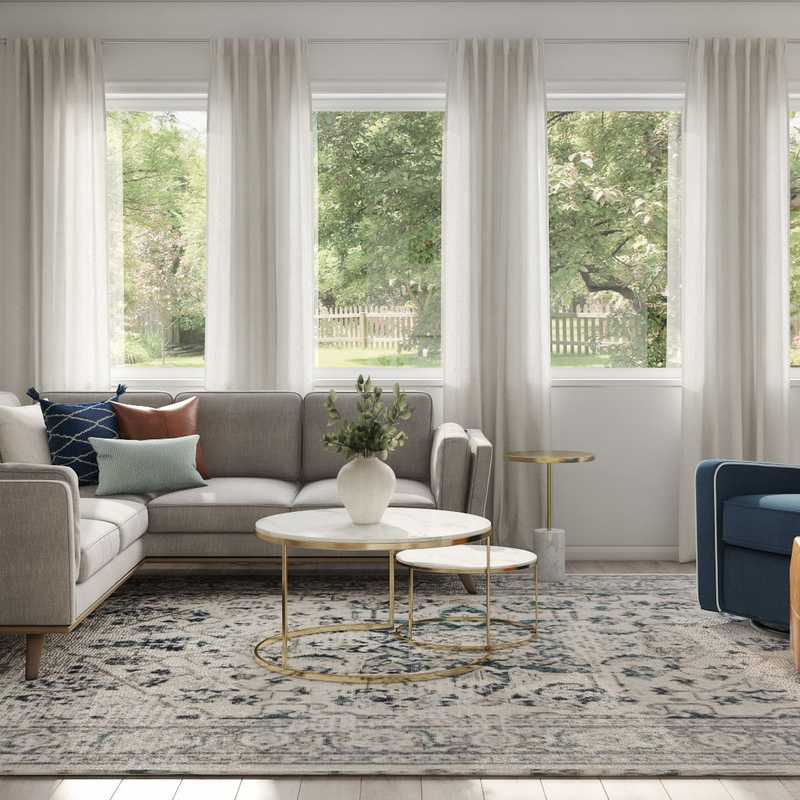 Midcentury Modern Living Room Design by Havenly Interior Designer Ana