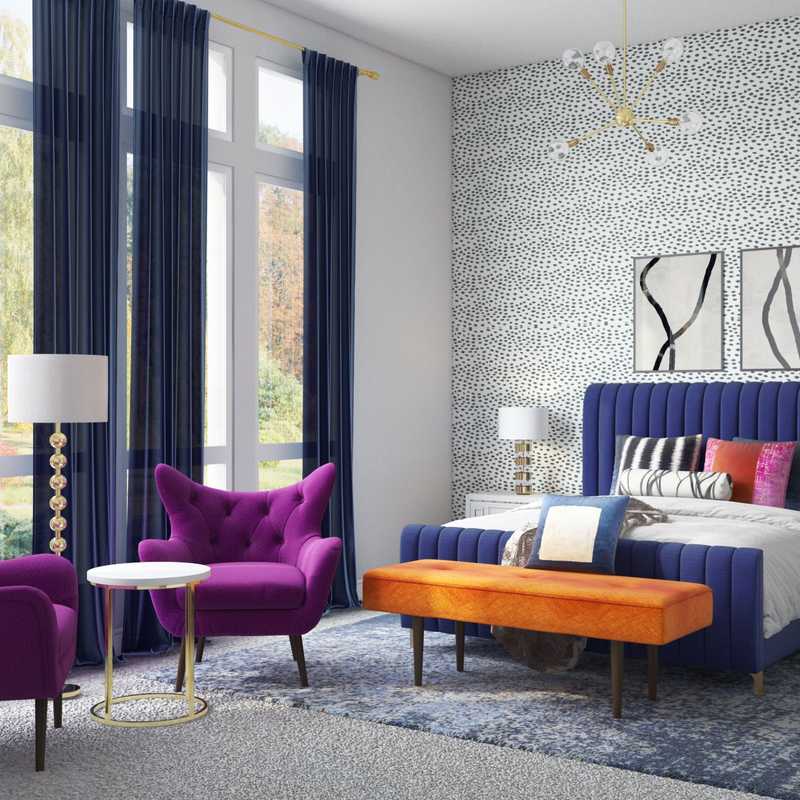 Glam, Minimal Bedroom Design by Havenly Interior Designer Emmanuel