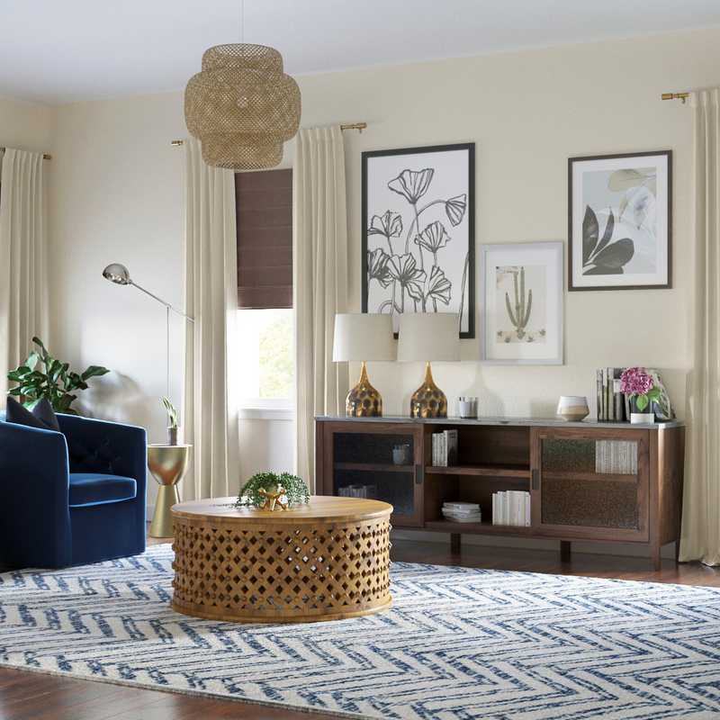 Modern, Glam, Midcentury Modern Playroom Design by Havenly Interior Designer Chante