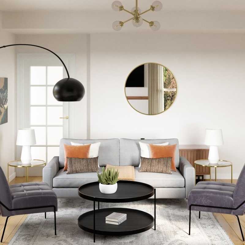 Bohemian, Midcentury Modern, Scandinavian Living Room Design by Havenly Interior Designer Andrea