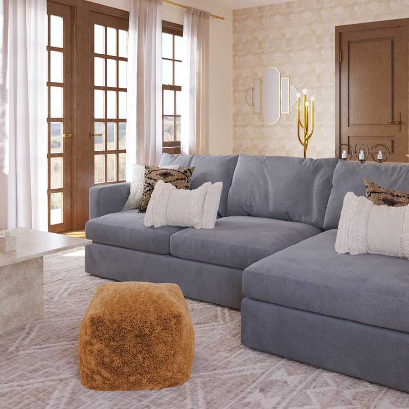 Eclectic, Bohemian, Global Living Room Design by Havenly Interior Designer Kennedy
