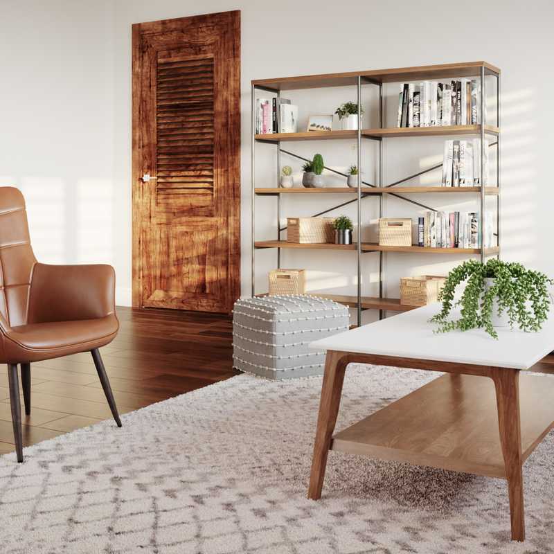 Bohemian, Midcentury Modern Living Room Design by Havenly Interior Designer Priscila