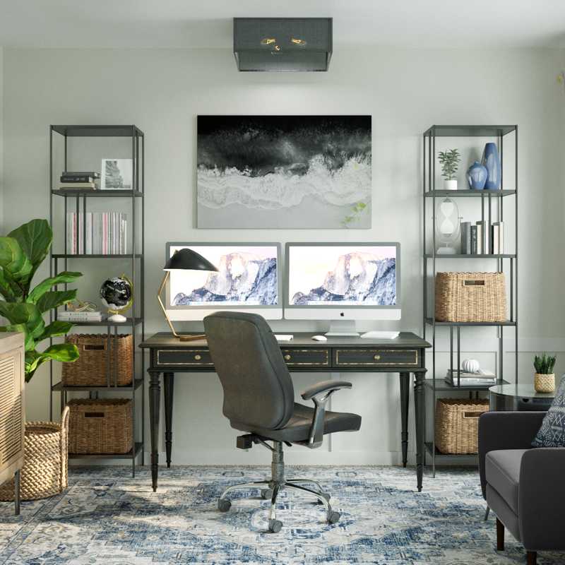 Industrial Office Design by Havenly Interior Designer Veema