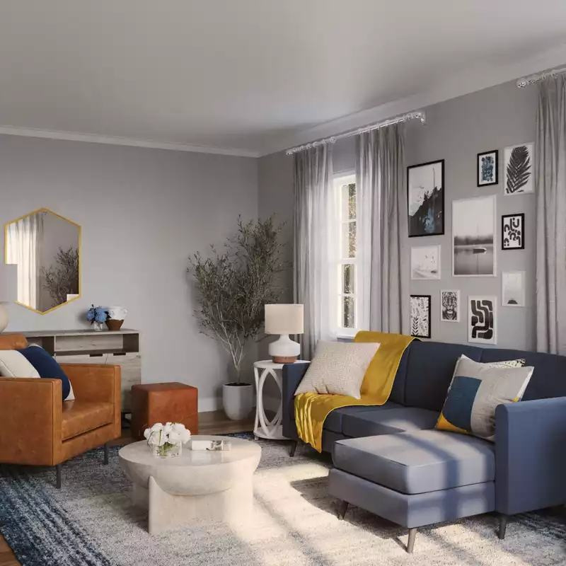 Midcentury Modern, Scandinavian Living Room Design by Havenly Interior Designer Gabriela