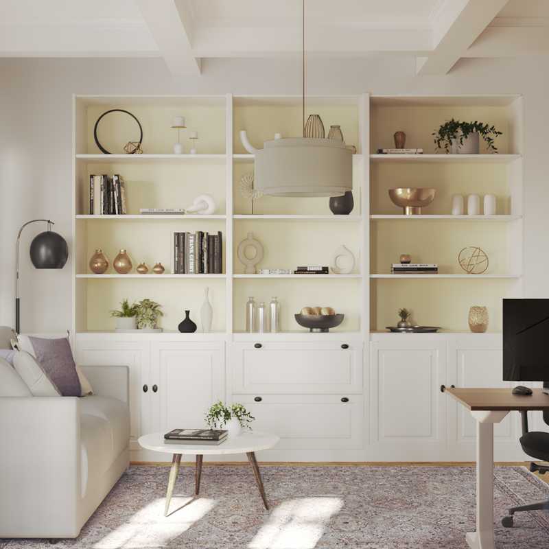 Bohemian, Coastal, Traditional Office Design by Havenly Interior Designer Jacqueline