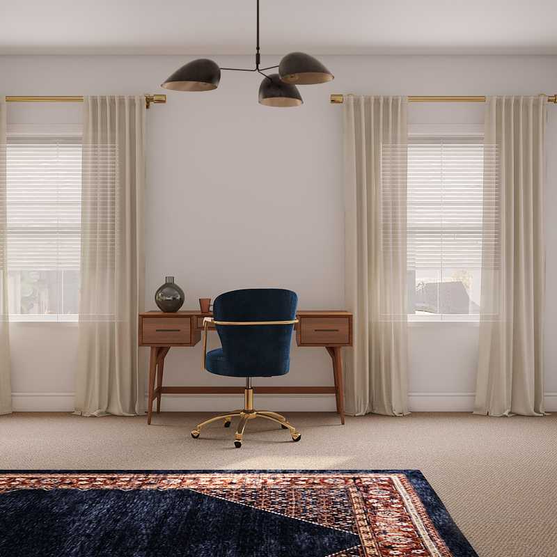 Glam, Midcentury Modern Office Design by Havenly Interior Designer Marisol