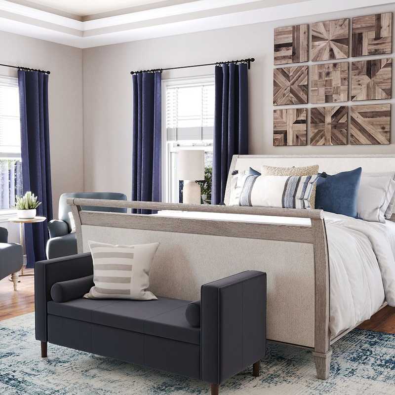 Bohemian, Farmhouse Bedroom Design by Havenly Interior Designer Briana