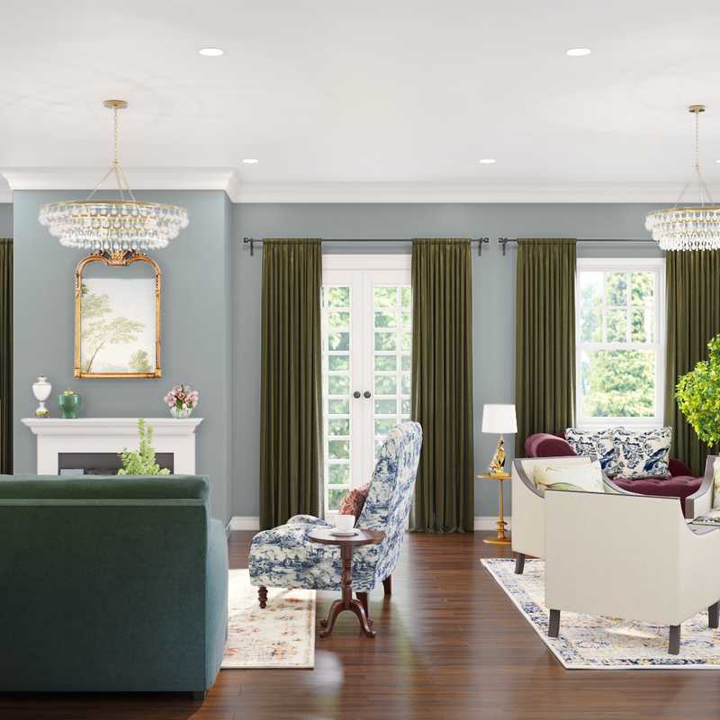 Eclectic, Glam, Vintage Living Room Design by Havenly Interior Designer Ana