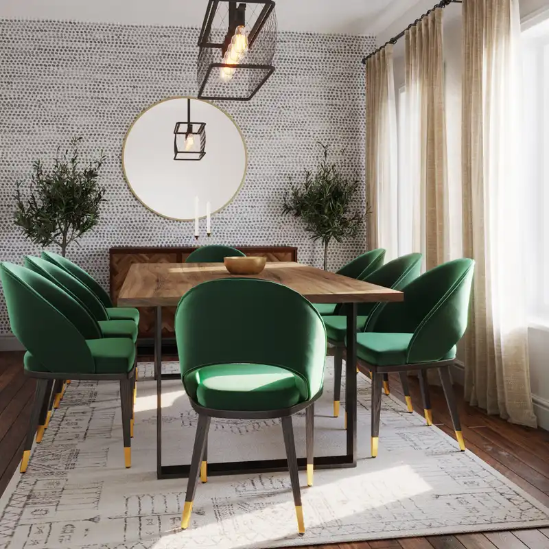 Bohemian, Midcentury Modern, Scandinavian Dining Room Design by Havenly Interior Designer Andrea
