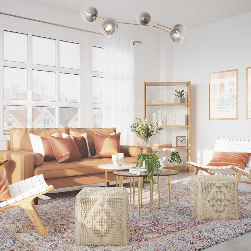 Bohemian, Midcentury Modern, Scandinavian Living Room Design by Havenly Interior Designer Ingrid