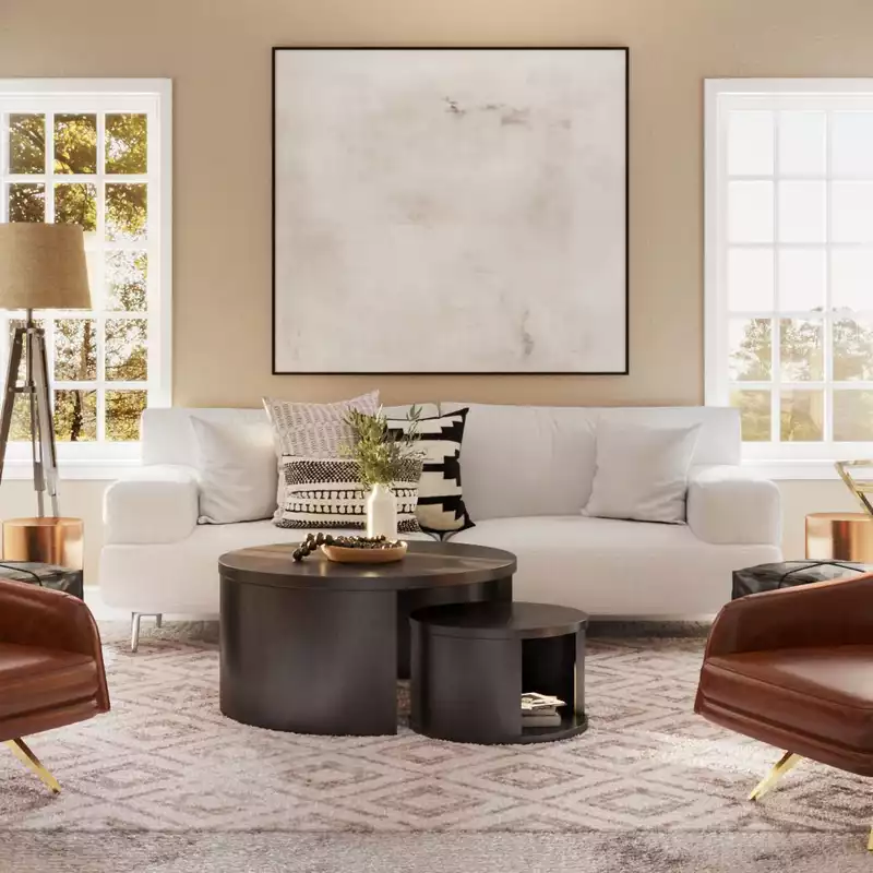 Contemporary, Rustic Living Room Design by Havenly Interior Designer Mariel