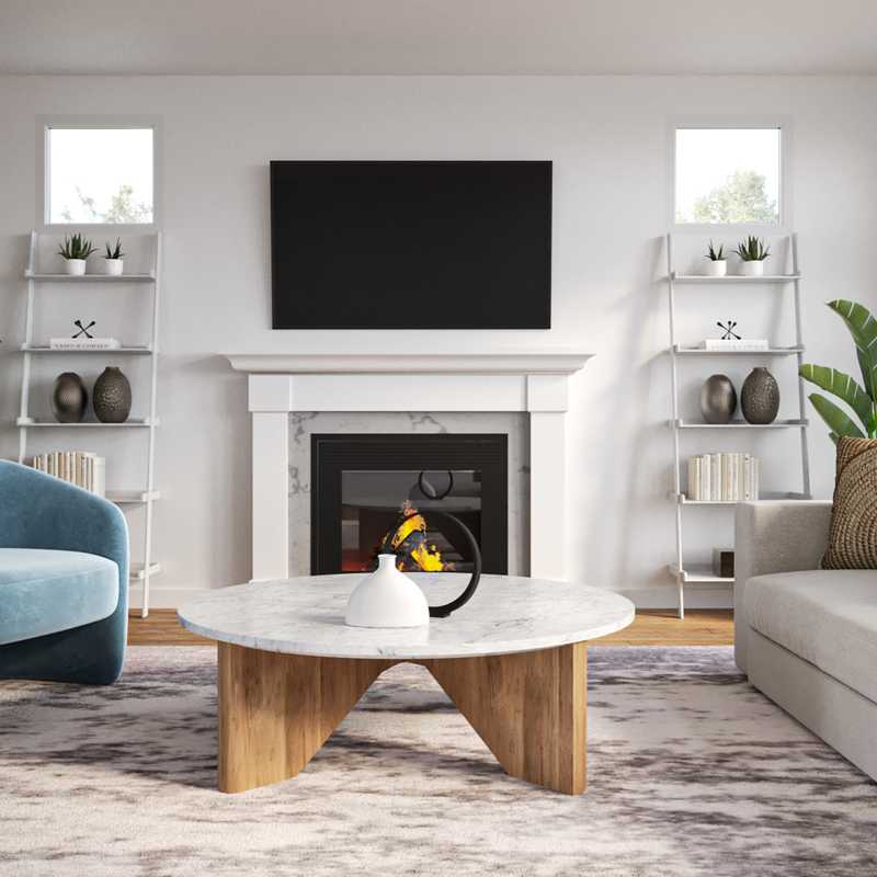 Contemporary, Modern, Glam, Midcentury Modern Living Room Design by Havenly Interior Designer Danielle