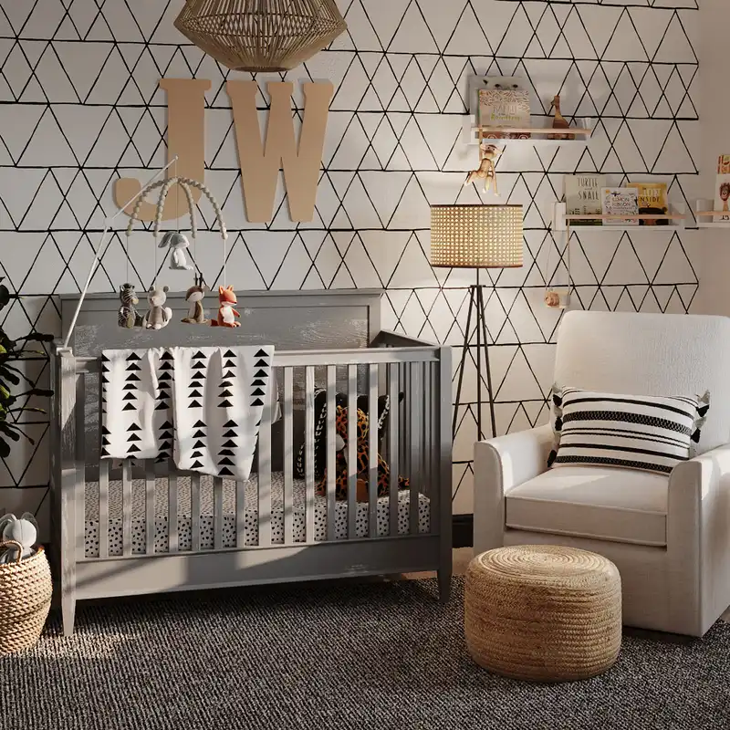 Modern, Bohemian, Scandinavian Nursery Design by Havenly Interior Designer Shelby