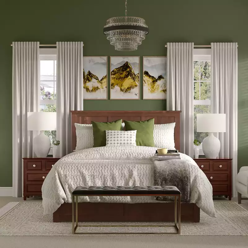 Classic, Glam, Midcentury Modern, Preppy Bedroom Design by Havenly Interior Designer Gabriela