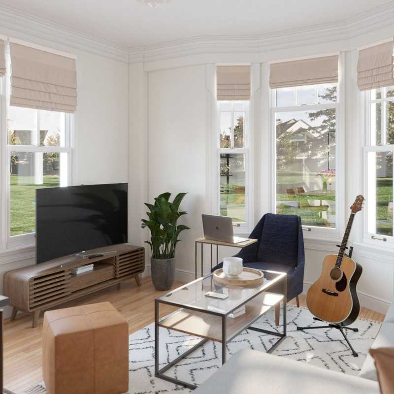 Bohemian, Midcentury Modern Living Room Design by Havenly Interior Designer Andrea