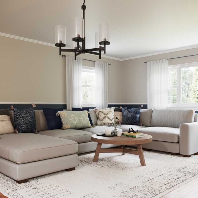 Modern, Bohemian, Farmhouse, Rustic Living Room Design by Havenly Interior Designer Erin