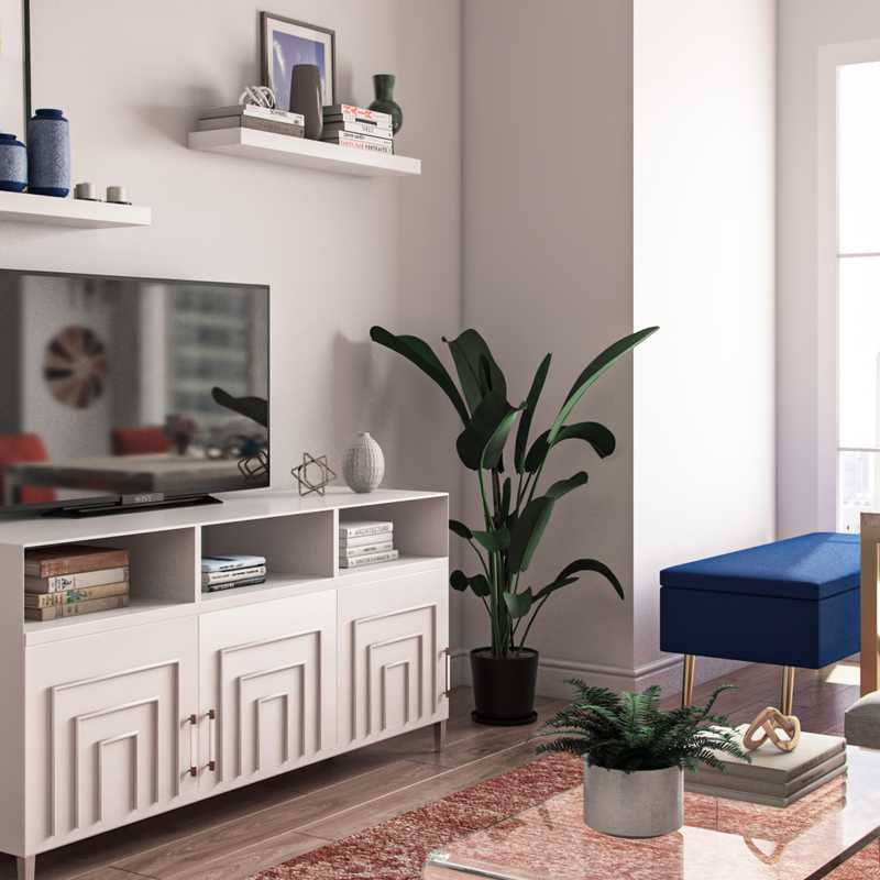 Modern, Eclectic, Glam Living Room Design by Havenly Interior Designer Kristin