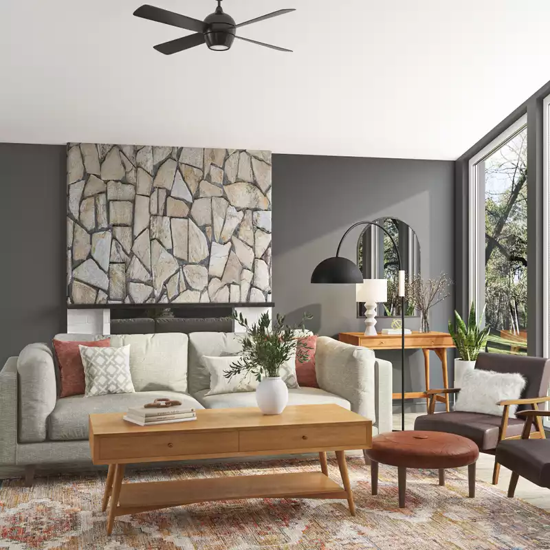 Midcentury Modern Living Room Design by Havenly Interior Designer Kylie