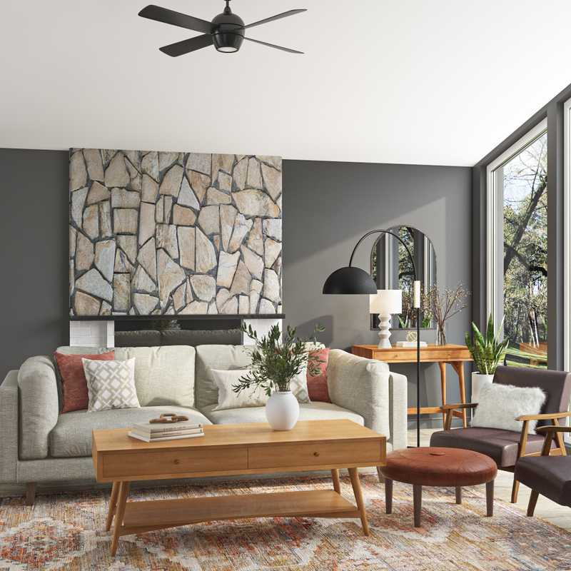 Midcentury Modern Living Room Design by Havenly Interior Designer Kylie