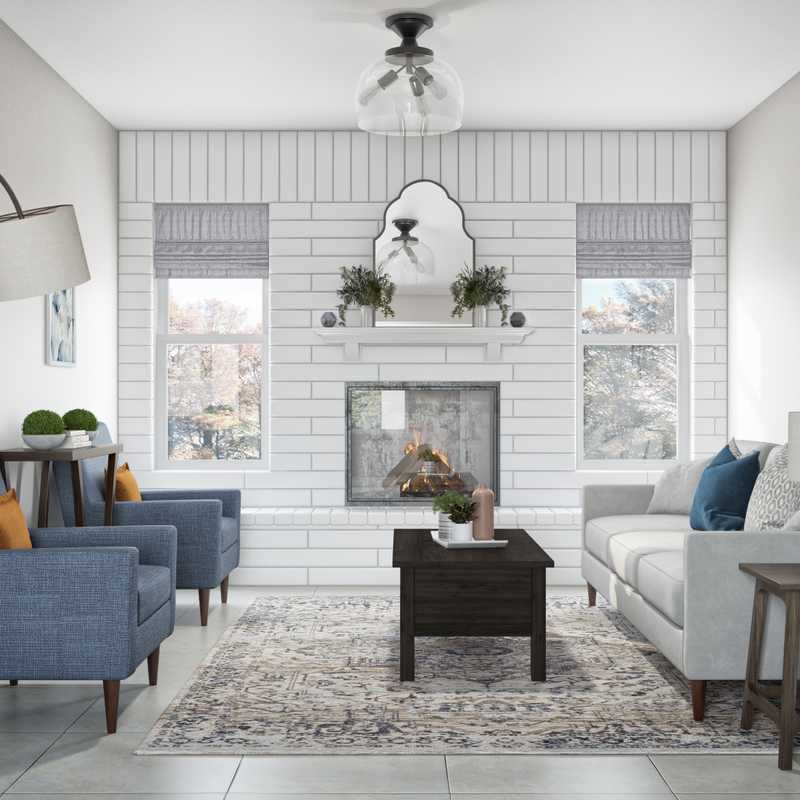 Modern, Farmhouse, Transitional Living Room Design by Havenly Interior Designer Quandera