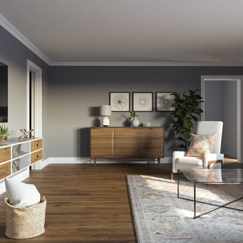 Modern, Glam, Midcentury Modern Living Room Design by Havenly Interior Designer Catalina