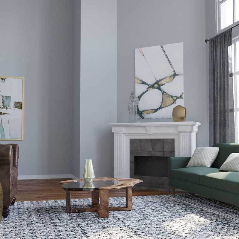 Transitional, Vintage Living Room Design by Havenly Interior Designer Megan