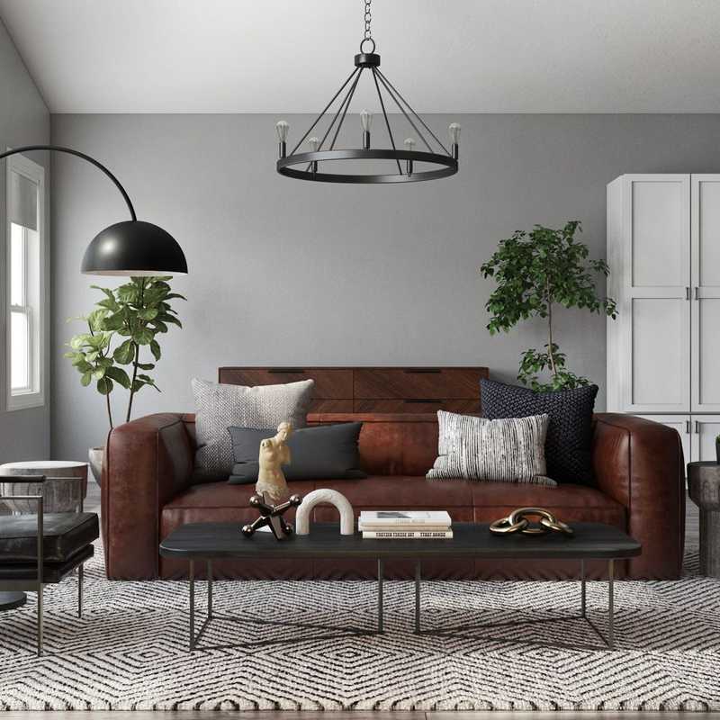 Modern, Industrial Living Room Design by Havenly Interior Designer Marlene