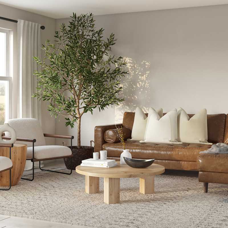 Global, Midcentury Modern Living Room Design by Havenly Interior Designer Diego