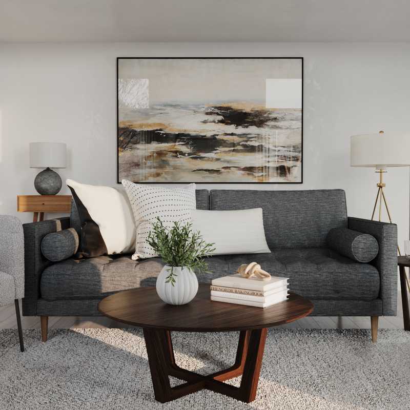 Midcentury Modern, Minimal Living Room Design by Havenly Interior Designer Romina