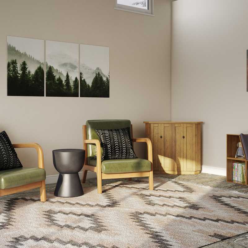 Rustic, Midcentury Modern, Minimal, Scandinavian Reading Room Design by Havenly Interior Designer Jacqueline