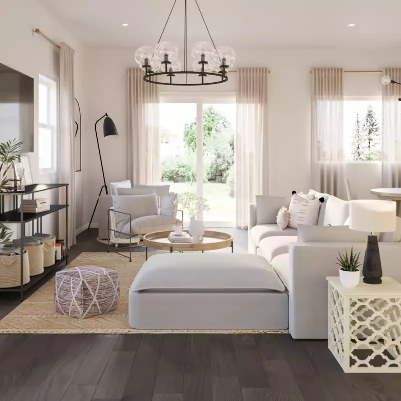 Contemporary, Coastal Living Room Design by Havenly Interior Designer Athina