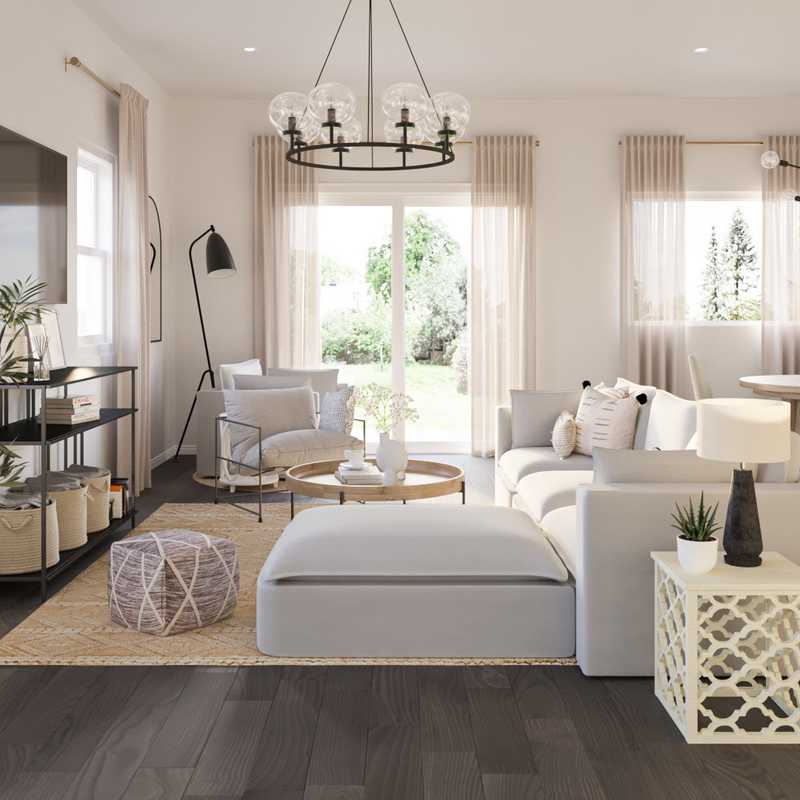 Contemporary, Coastal Living Room Design by Havenly Interior Designer Athina