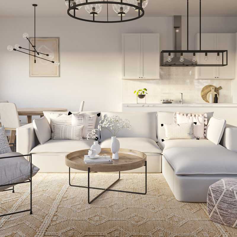 Contemporary, Coastal Living Room Design by Havenly Interior Designer Athina