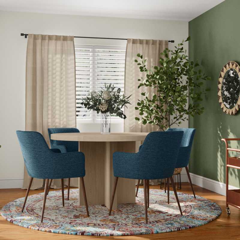 Bohemian, Global, Midcentury Modern Dining Room Design by Havenly Interior Designer Ingrid