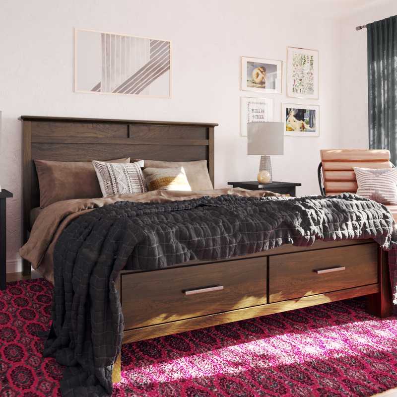 Industrial, Rustic, Transitional Bedroom Design by Havenly Interior Designer Mahreen