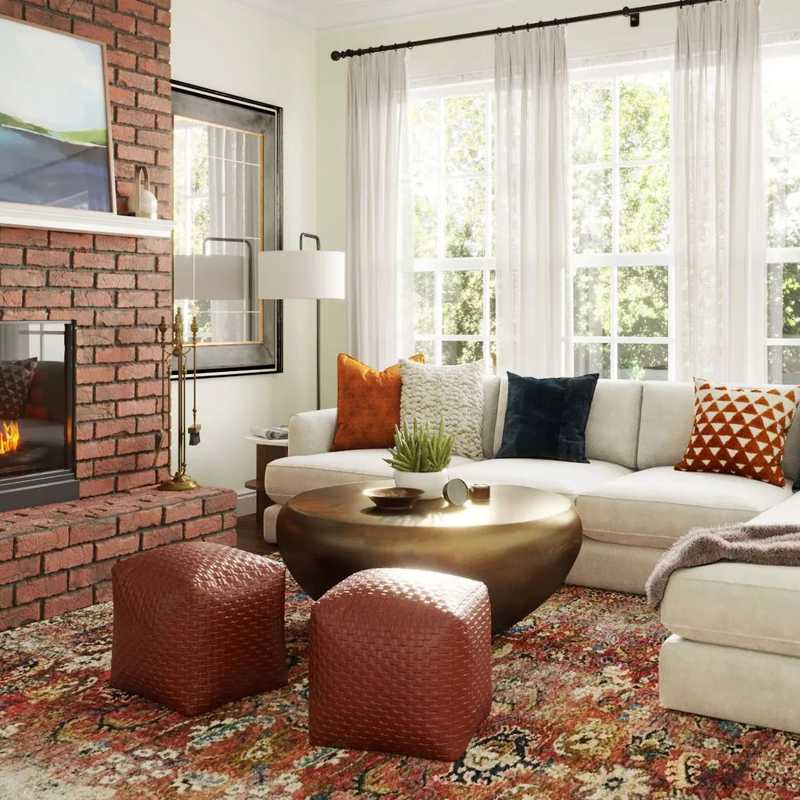 Eclectic, Midcentury Modern Living Room Design by Havenly Interior Designer Anny